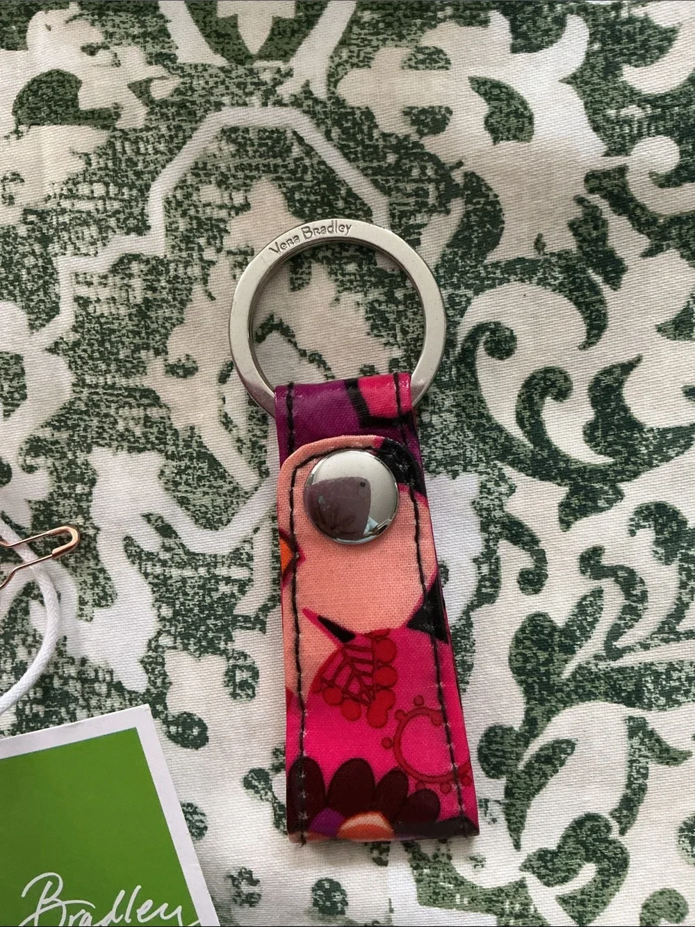 Vera Bradley Purple Teal Patterned Key & Card Holder Key Fob. New